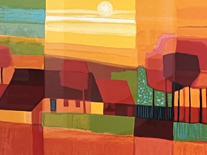 Ton Schulten, ingelijste zeefdruk Voorjaar, Antiek en Kunst, Kunst | Litho's en Zeefdrukken, Ophalen