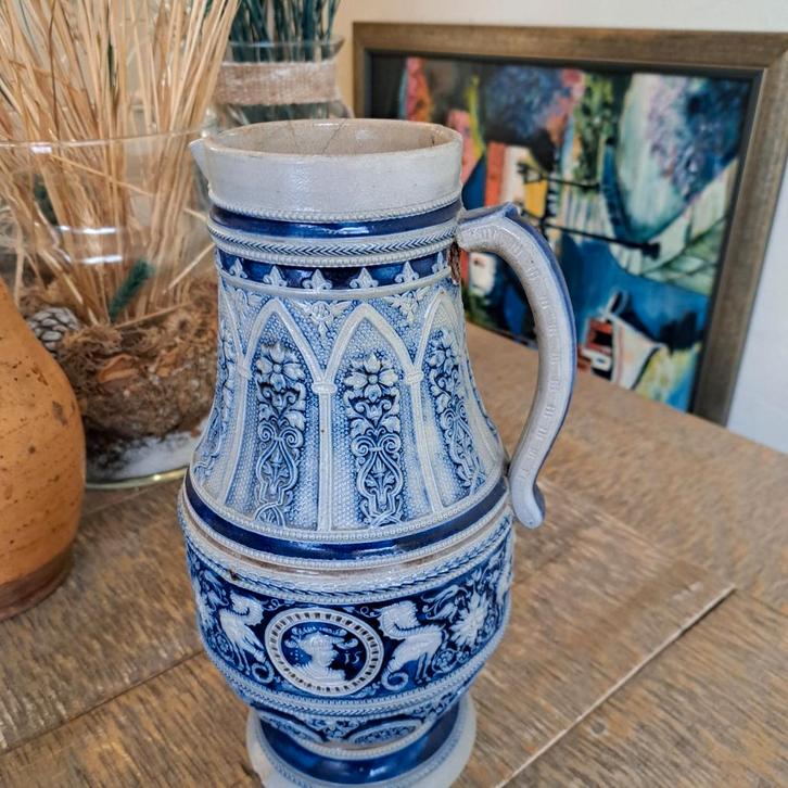 Aardewerk Vaas / Kruik Blauw-Wit, Antiek en Kunst, Antiek | Keramiek en Aardewerk, Ophalen