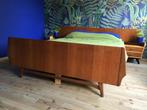 Mid-century tweepersoonsbed | teak | 140x200, Ophalen, Gebruikt, Midcentury | Dutch design | Van Teeffelen, Bruin