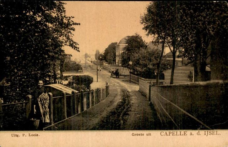 Capelle aan den IJssel - Straat - Gezicht, Verzamelen, Ansichtkaarten | Nederland, Gelopen, Zuid-Holland, 1920 tot 1940, Ophalen of Verzenden