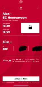 Ticket Ajax-Heerenveen vak 429, Tickets en Kaartjes, Eén persoon, November