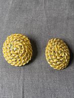 Grote Vintage Oorbellen in YSL-Stijl - Rope Scroll Motief, Ophalen of Verzenden, Zo goed als nieuw, Goud, Overige materialen