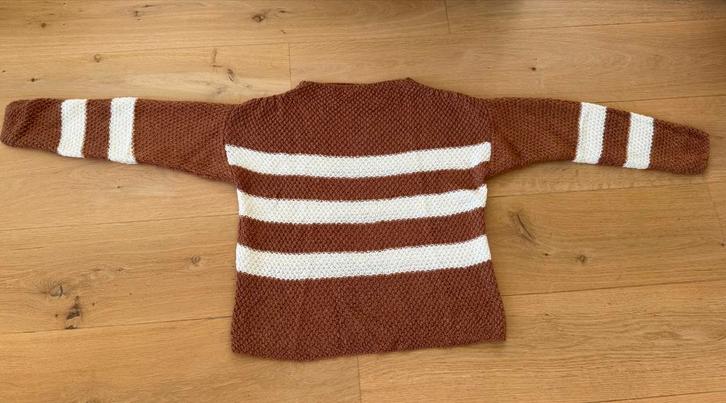 Handgebreide Merinowollen Trui, Kleding | Dames, Truien en Vesten, Zo goed als nieuw, Maat 42/44 (L), Bruin, Ophalen of Verzenden