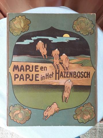 1906 kinderboek hardcover 1e druk Mapje en Papje boek 