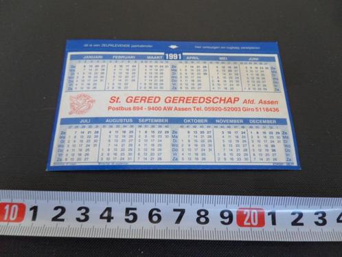 sticker kalender 1991 st gered gereedschap afd assen *, Verzamelen, Stickers, Zo goed als nieuw, Bedrijf of Vereniging, Ophalen