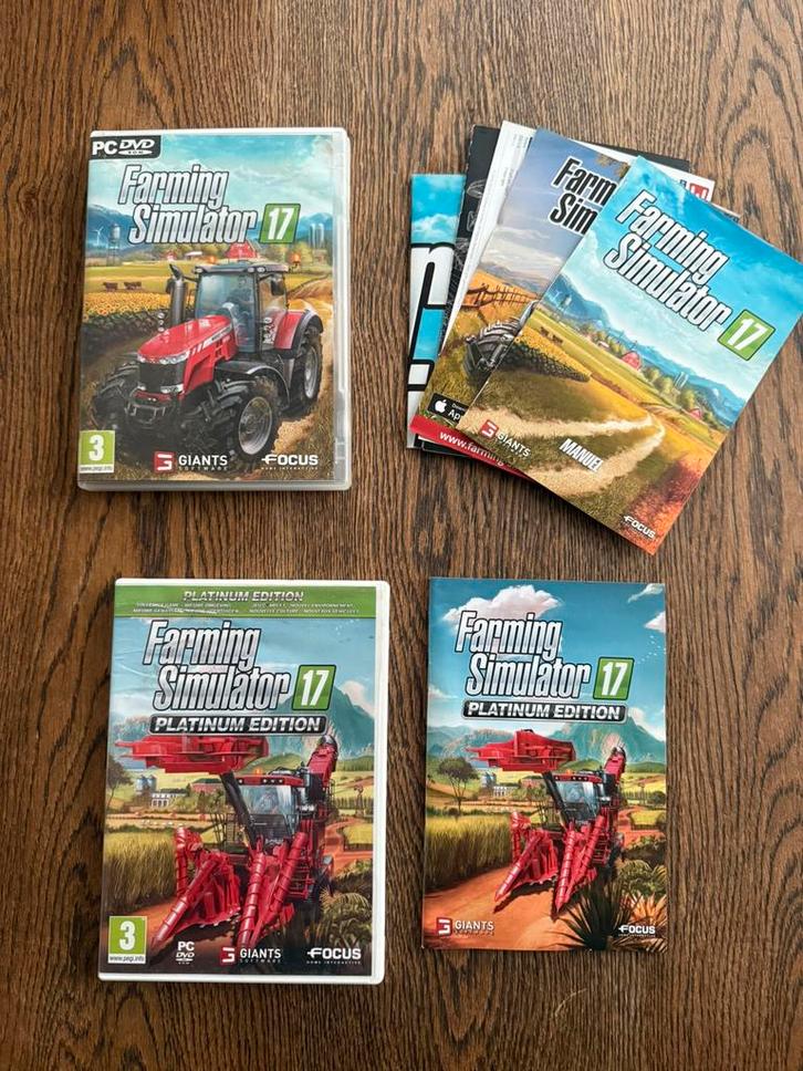 Farming Simulator 17 + Platinum Edition PC game, Spelcomputers en Games, Games | Pc, Zo goed als nieuw, Simulatie, 1 speler, Vanaf 3 jaar