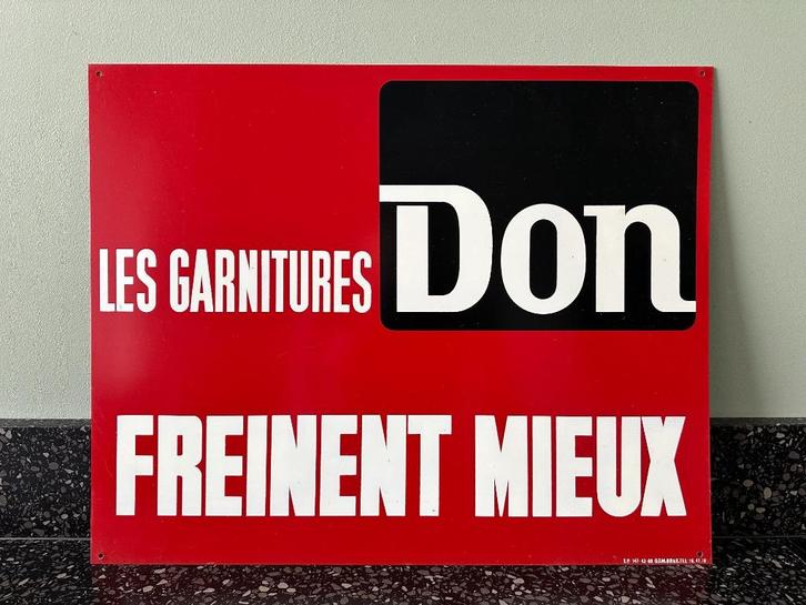 Mooi DON remvoering Franstalig bord. O.T.M. Brux. 1969., Verzamelen, Merken en Reclamevoorwerpen, Gebruikt, Reclamebord, Ophalen of Verzenden