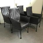 4 Montis Chaplin design stoelen modern bruin leer, Huis en Inrichting, Stoelen, Ophalen, Bruin, Leer, Nvt