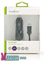 Telefoonlader, Autolader USB-C, Autoplug USB-C kabel, zwart, Nedis, Nieuw, Info@marbeco.nl, Ophalen of Verzenden