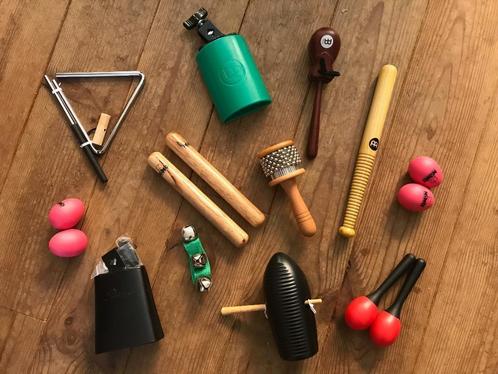 Percussieset - 12 delig - ALS NIEUW, Muziek en Instrumenten, Percussie, Zo goed als nieuw, Overige soorten, Verzenden