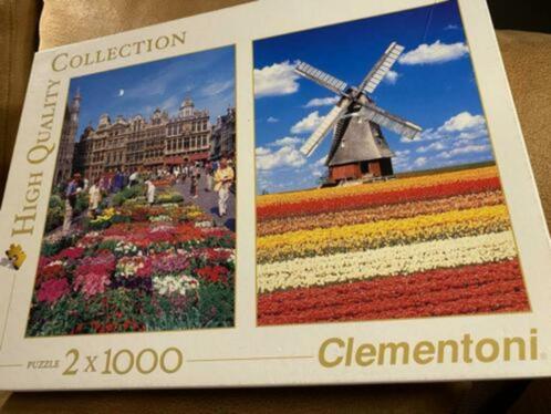 Clementoni legpuzzel 2x 1000 stukjes Holland en Brussel, Hobby en Vrije tijd, Denksport en Puzzels, Zo goed als nieuw, Legpuzzel