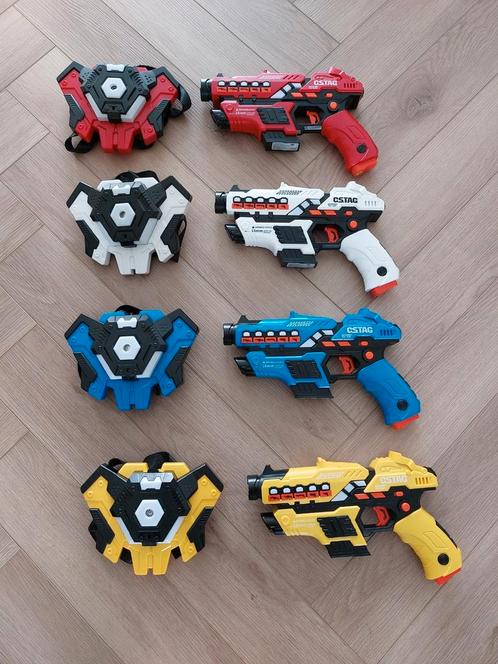 Lasergameset 4x met vesten ZGAN (LED en sproeifunctie), Kinderen en Baby's, Speelgoed | Buiten | Actiespeelgoed, Zo goed als nieuw