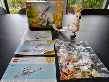 Lego 3 in 1 pakket 31133 konijn, zeehond, kaketoe beschikbaar voor biedingen