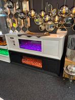 Tv meubel met sfeerhaard in 4 kleuren verkrijgbaar NEW, 150 tot 200 cm, Nieuw, Ophalen of Verzenden, Glas