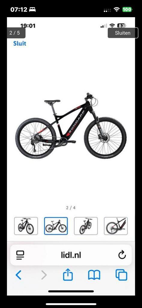 E-bike, electrische fiets, MTB, zündapp, Fietsen en Brommers, Fietsen | Vouwfietsen, Zo goed als nieuw, 20 inch of meer, Versnellingen