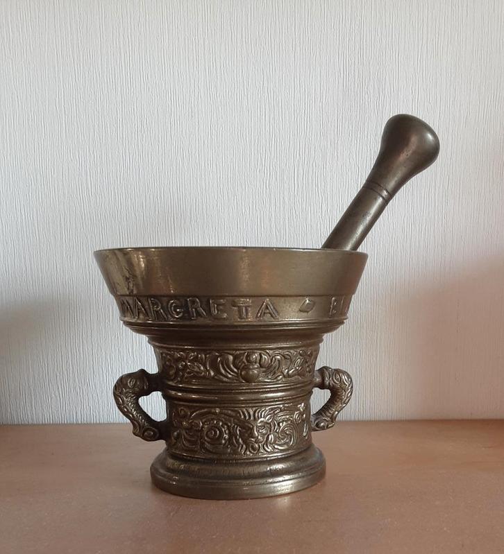 Vijzel met Stamper, Antiek en Kunst, Antiek | Koper en Brons, Ophalen