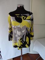 Gestyleerde top met bloemprint in offwhite zwart geel grijs, Overige kleuren, Maat 42/44 (L), Ophalen of Verzenden, Zo goed als nieuw