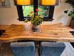 Grote boomstam tafel, teak houten eettafel, Ophalen, Teakhout, 200 cm of meer, 50 tot 100 cm