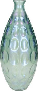 Vaas Recycled Glas Iridescent 18 x 18 x 38, Huis en Inrichting, Overige kleuren, Verzenden, Nieuw, Glas