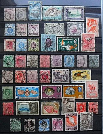 Britse koloniën - 48 zegels o.a. Hongkong Ceylon India etc beschikbaar voor biedingen