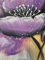 Schilderij bloem paars met tekst op canvas, Huis en Inrichting, Ophalen of Verzenden, 'T Olde Gre-j, Info@toldegrej.nl, Endepoelstraat 20f Didam