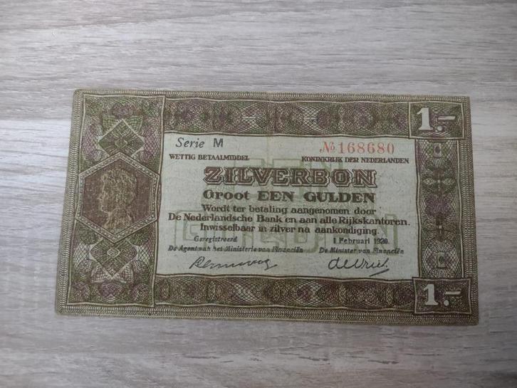 Heel mooi biljet 1 gulden 1920, zilverbon van het oude type, Postzegels en Munten, Bankbiljetten | Nederland, Ophalen of Verzenden