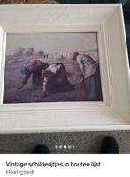 'Jean François Millet' in houten lijst Vintage Jaren 70, Minder dan 50 cm, Gebruikt, Ophalen of Verzenden, Schilderij