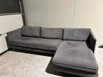 Grijze velvet hoekbank Living Spaces - z.g.a.n.