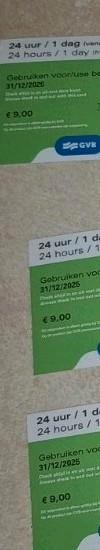 GVB kaartjes 24uur reizen, Tickets en Kaartjes, Overige Tickets en Kaartjes, Twee personen