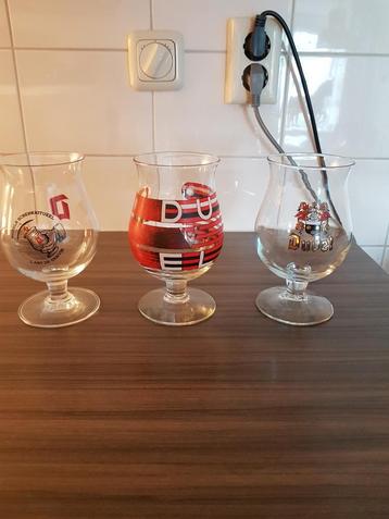 Duvel bier glas glazen 3x  beschikbaar voor biedingen