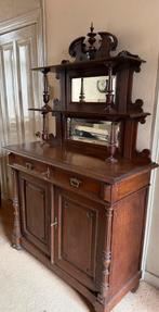 Antieke eiken buffetkast met opzet en spiegel, Antiek en Kunst, Antiek | Meubels | Kasten, Ophalen