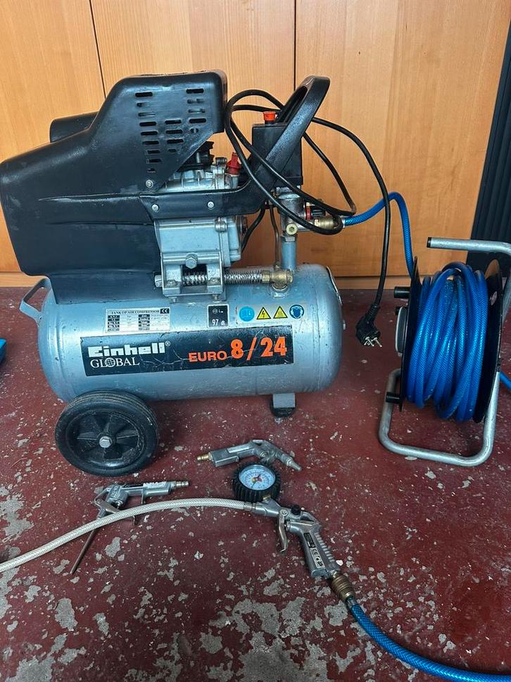 Einhell Global DG-10 luchtcompressor, Doe-het-zelf en Verbouw, Compressors, Gebruikt, 6 tot 10 bar, Minder dan 25 liter, 200 tot 400 liter/min