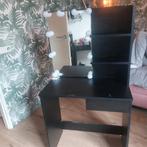 Zwarte Kaptafel met Verlichting, Huis en Inrichting, Tafels | Kaptafels, Ophalen, Gebruikt, 100 tot 150 cm, 50 tot 100 cm
