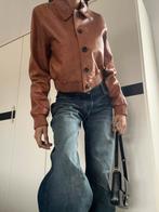 Leren jack in cognac bruin 100% schaapsleer (vintage style), Bruin, Nieuw, Bershka, Ophalen