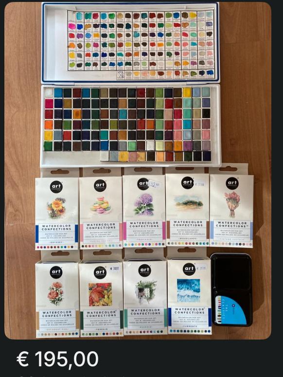 10 sets aquarel in 1 koop, Hobby en Vrije tijd, Schilderen, Zo goed als nieuw, Ophalen of Verzenden