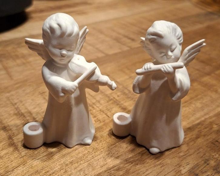 2 Goebel Beeldjes - Engeltjes met Instrumenten, Huis en Inrichting, Woonaccessoires | Kandelaars en Kaarsen, Ophalen of Verzenden