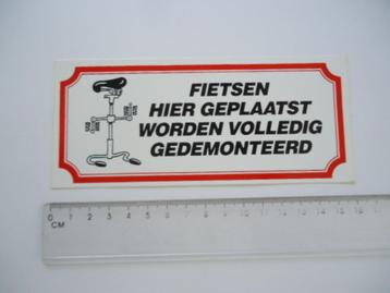 sticker oud Geen fietsen plaatsen waarschuwing retro  beschikbaar voor biedingen
