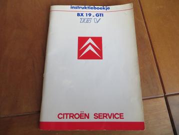 Instructieboek Citroen BX 19 TRS, BX 19 GTi, GTi-16V 1987 beschikbaar voor biedingen