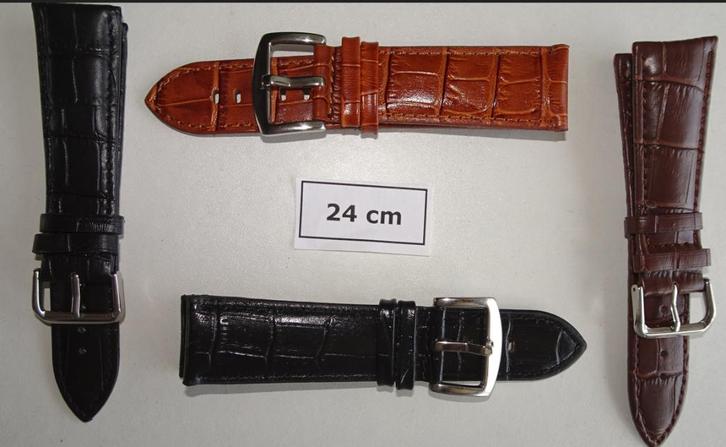 Horlogebandje  24mm  Leder, Sieraden, Tassen en Uiterlijk, Overige Accessoires, Nieuw, Ophalen of Verzenden