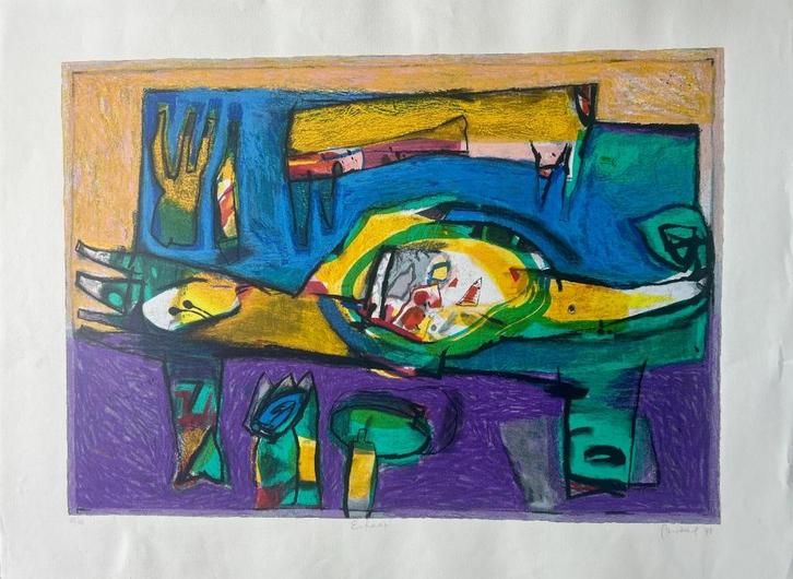 Zeefdruk Geert Vrijdag - Eufraat, Antiek en Kunst, Kunst | Litho's en Zeefdrukken, Verzenden