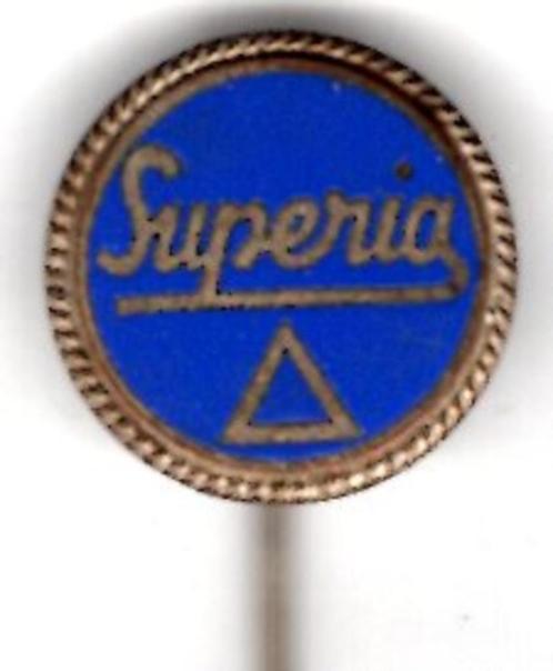 SUPERIA blauw email op zilverkl bromfiets speldje ( E_185 ), Verzamelen, Speldjes, Pins en Buttons, Zo goed als nieuw, Speldje of Pin