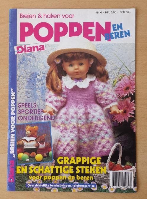 Diana - Breien en Haken voor Poppen en Beren - nr.4 - 1992, Hobby en Vrije tijd, Breien en Haken, Gebruikt, Breien of Haken, Patroon of Boek