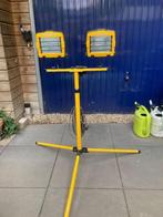 Dubbele Profile halogeen bouwlamp met statief, Doe-het-zelf en Verbouw, Bouwverlichting, Ophalen, Met statief, Zo goed als nieuw
