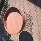 Bijzet tafel met metalen mand, 45 tot 60 cm, Minder dan 55 cm, Rond, Ophalen of Verzenden