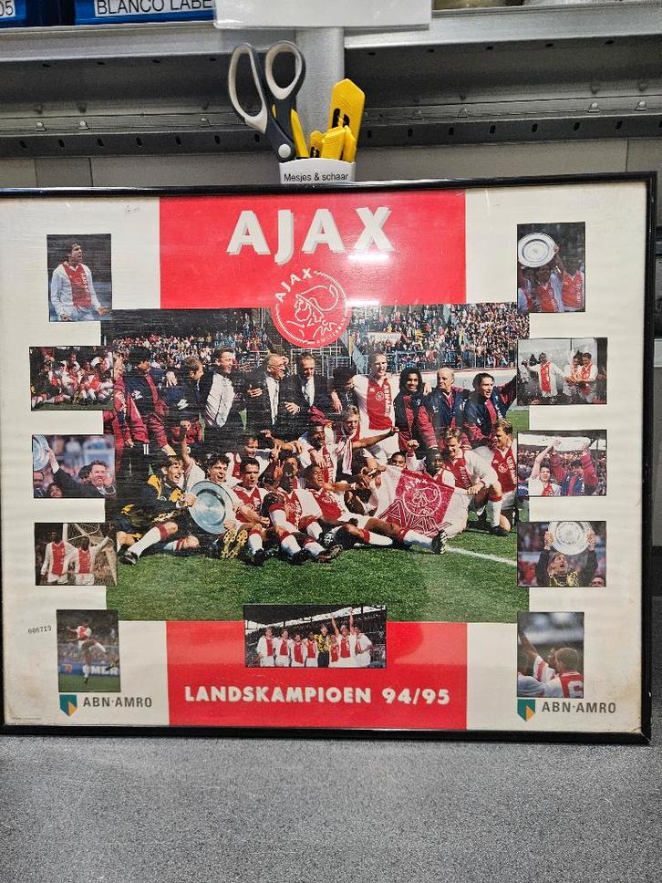 Ajax Poster Landskampioen 94/95 Limited edition, Verzamelen, Sportartikelen en Voetbal, Gebruikt, Poster, Plaatje of Sticker, Ajax