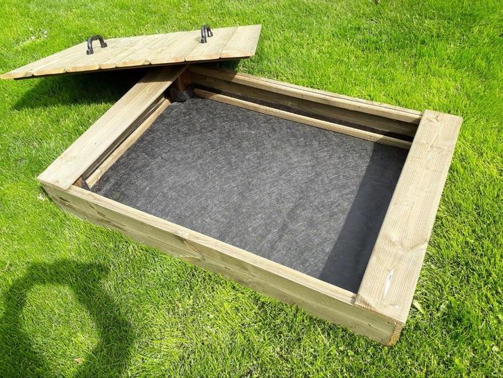 HOUTEN ZANDBAK 90x140 incl deksel kant en klaar geleverd, Kinderen en Baby's, Speelgoed | Buiten | Zandbakken, Nieuw, Ophalen