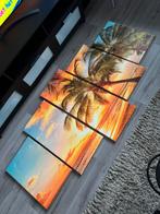 5-Luiks Palmboom Sunset Strand canvas-schilderij 220x100, Ophalen, 125 cm of meer, Schilderij, 75 cm of meer
