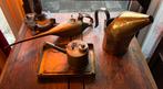 Drie oude oliekannetjes van koper., Antiek en Kunst, Curiosa en Brocante, Ophalen of Verzenden