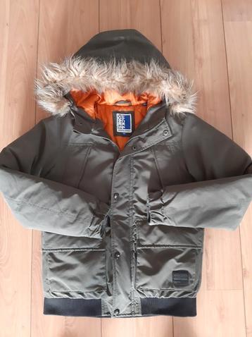 Jack&Jones winterjas legergroen met bontkraag 152 beschikbaar voor biedingen