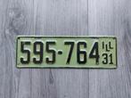 Kentekenplaat 1931 Illinois USA Nummerplaat Nummerbord, Verzamelen, Ophalen of Verzenden, Gebruikt, Auto's